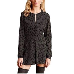Anthropologie Harlyn L-Sleeve Honeycomb Romper